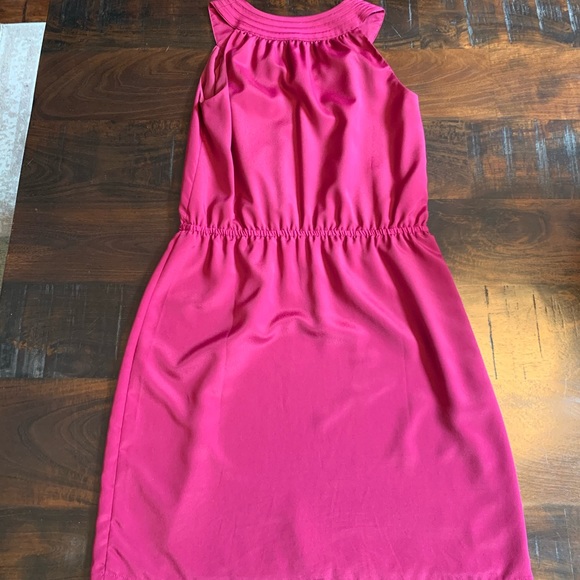 LOFT Purpleish Red Dress - Picture 2 of 3